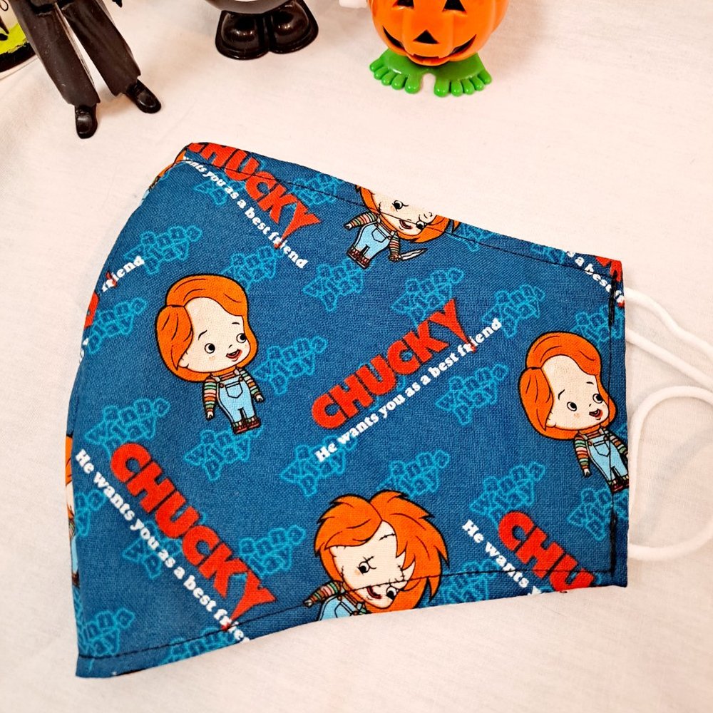 Handmade face mask Adult size, Unisex, Halloween "Hi, I'm Chucky, your friend
